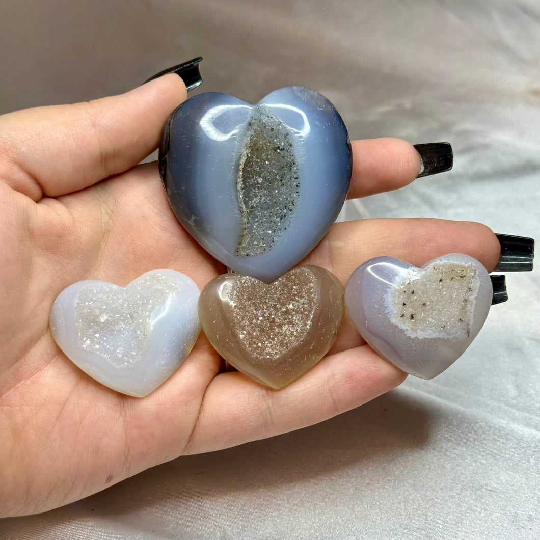 Druzy Agate Hearts