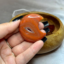 Load image into Gallery viewer, Carnelian Druzy Moons
