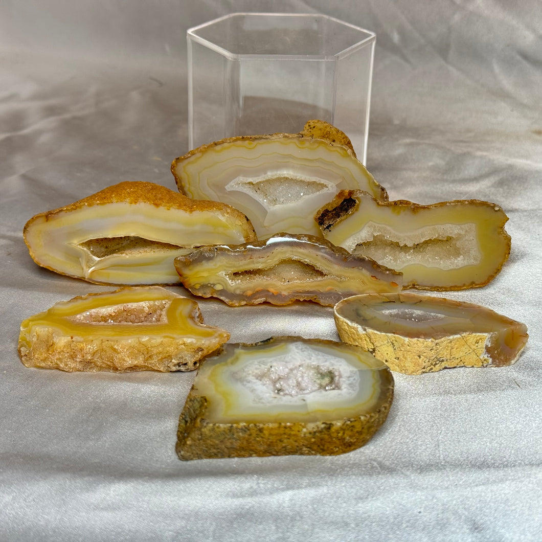 Yellow Druzy Agate Slabs