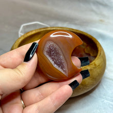 Load image into Gallery viewer, Carnelian Druzy Moons
