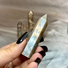 Load image into Gallery viewer, Black Moonstone with Sunstone Tower
