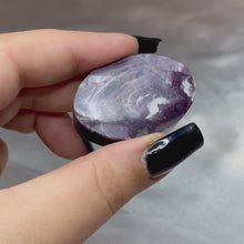 Load and play video in Gallery viewer, Gem Lepidolite Palmstone
